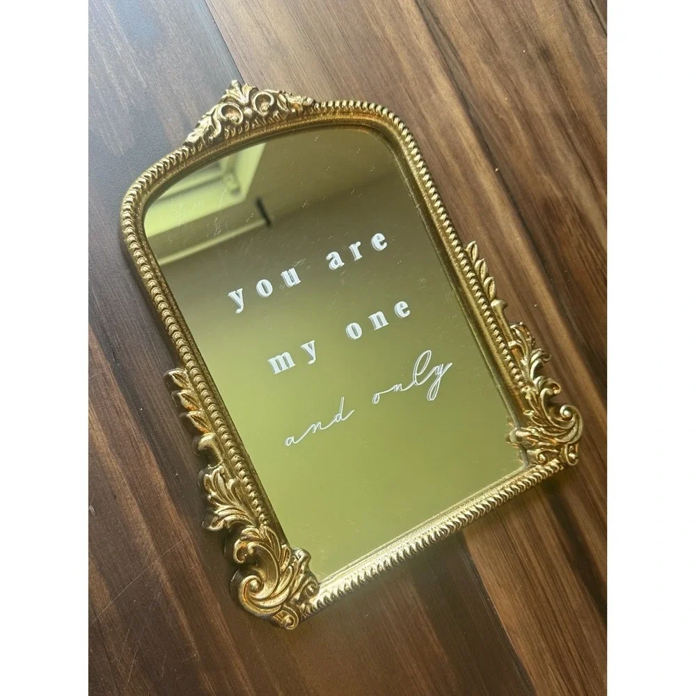 Vintage Inspired Brass Mirror Frame Wall Decor for Home Decor and Gifting
